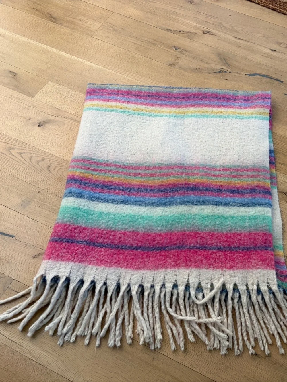 WE THE FREE People Skye Stripe Fringe Throw Blanket